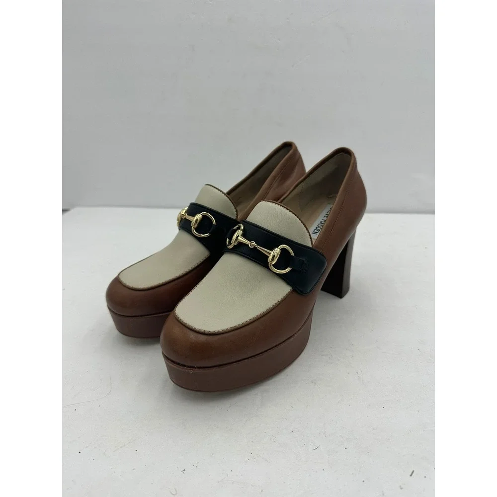 Steve Madden Womens Preppy Cinderella Horsebit Platform Loafers Size 8M Heels